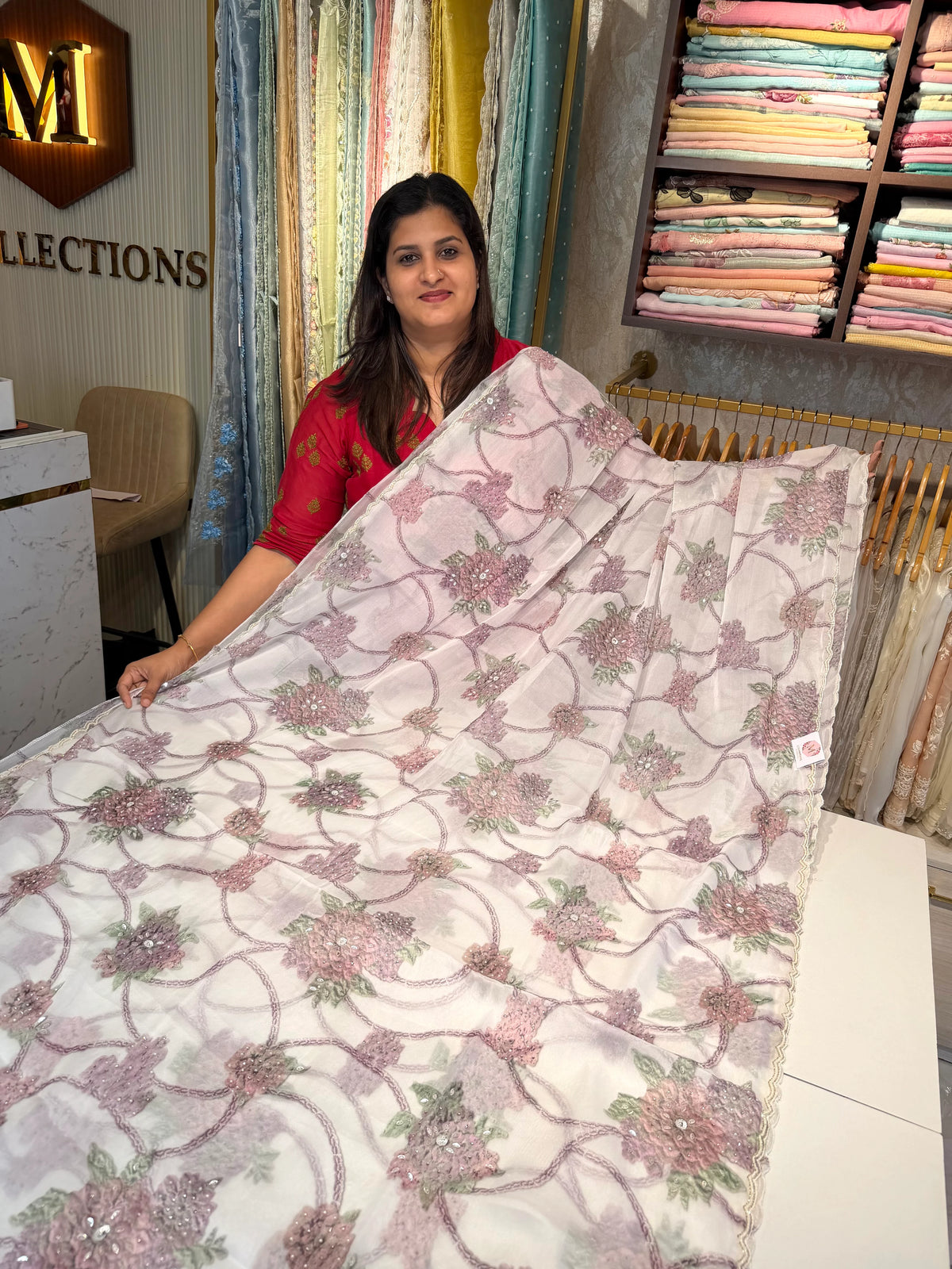 Georgette Organza Saree/ DD32