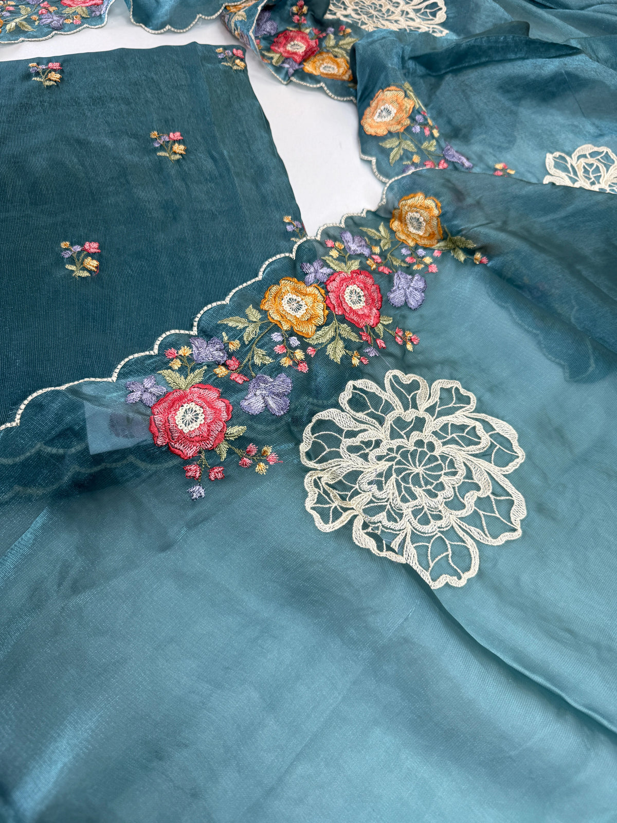 Semi uppada silk unstitched salwar set /NC137