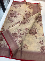 Tissue linen Saree/ 1567
