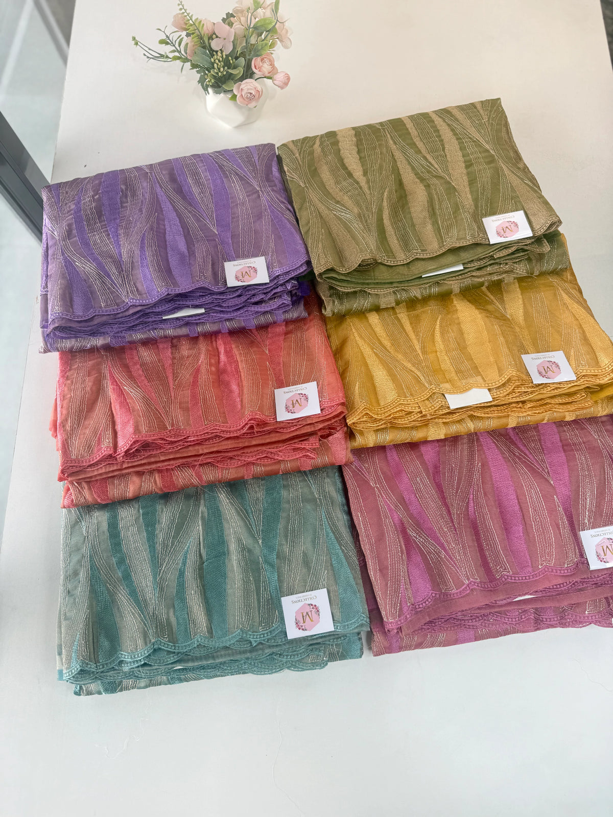 Shimmer Georgette(organza blend )Saree / CW349