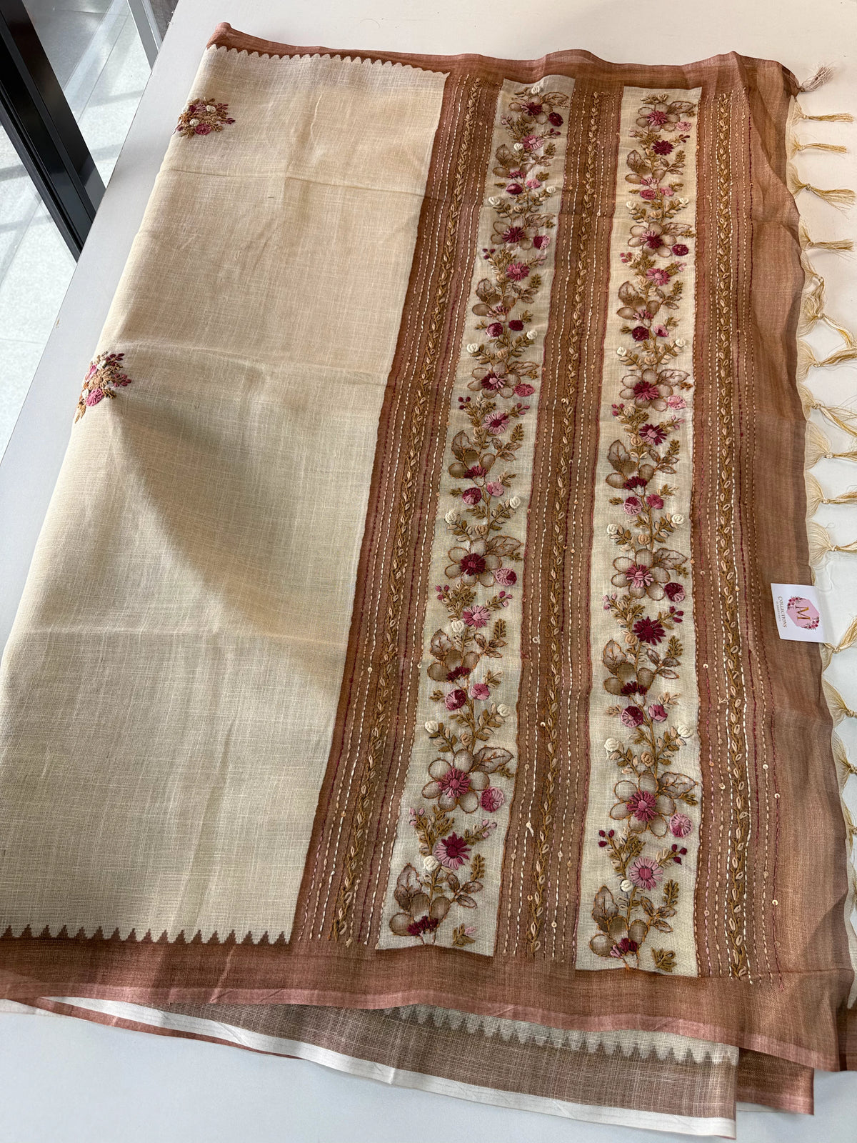 Tissue Linen Saree/ KM4080
