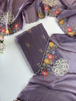 Semi uppada silk unstitched salwar set /NC137