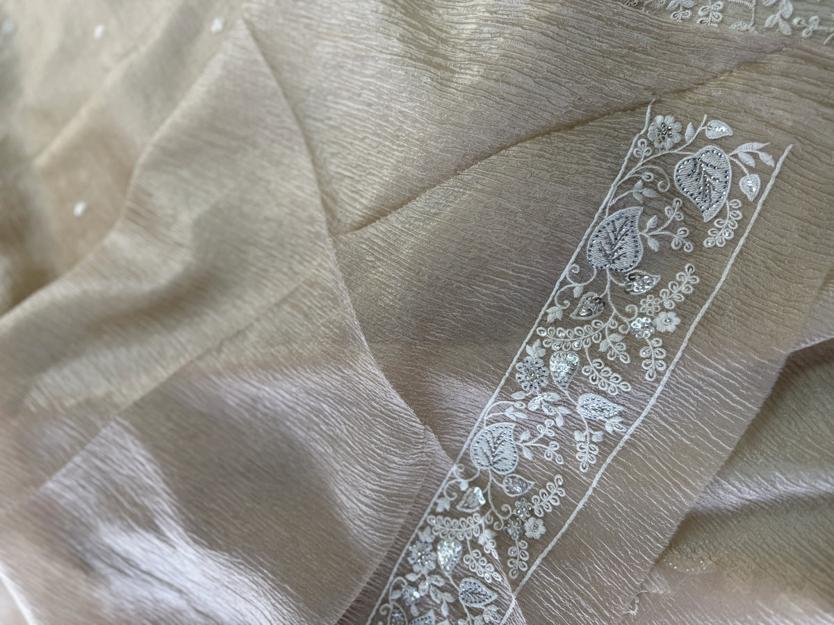Crushed crape saree/ u5232