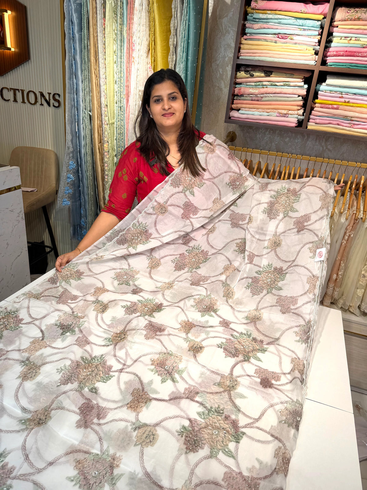 Georgette Organza Saree/ DD32