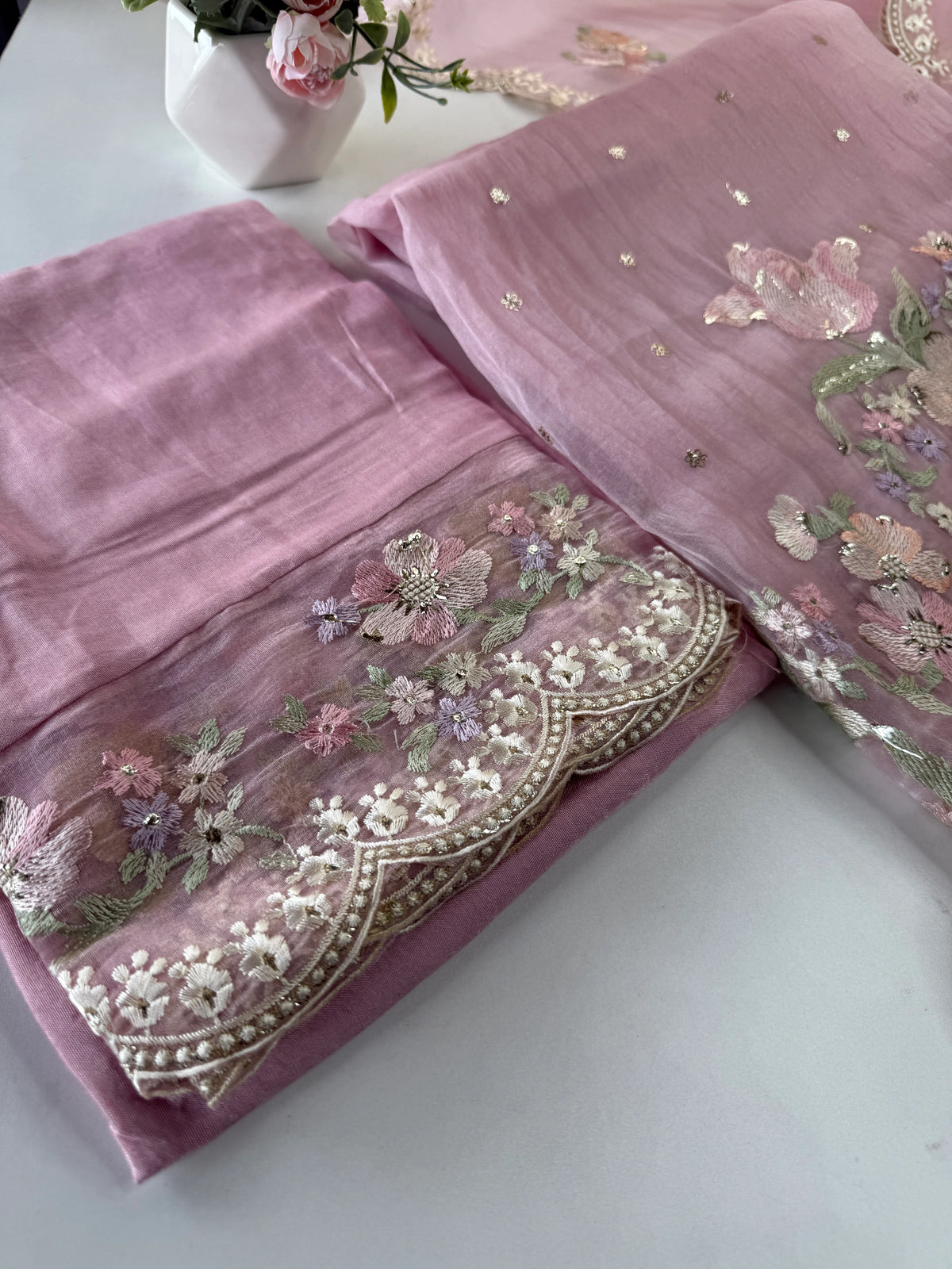 Premium Organza unstitched salwar set /U5509