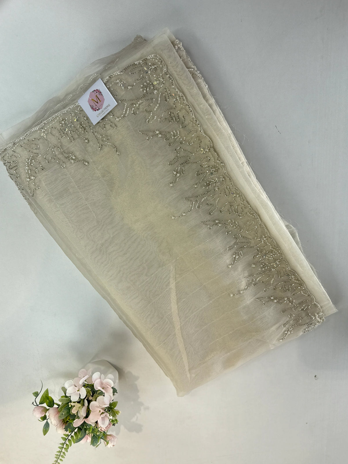 Crushed organza saree/HW344