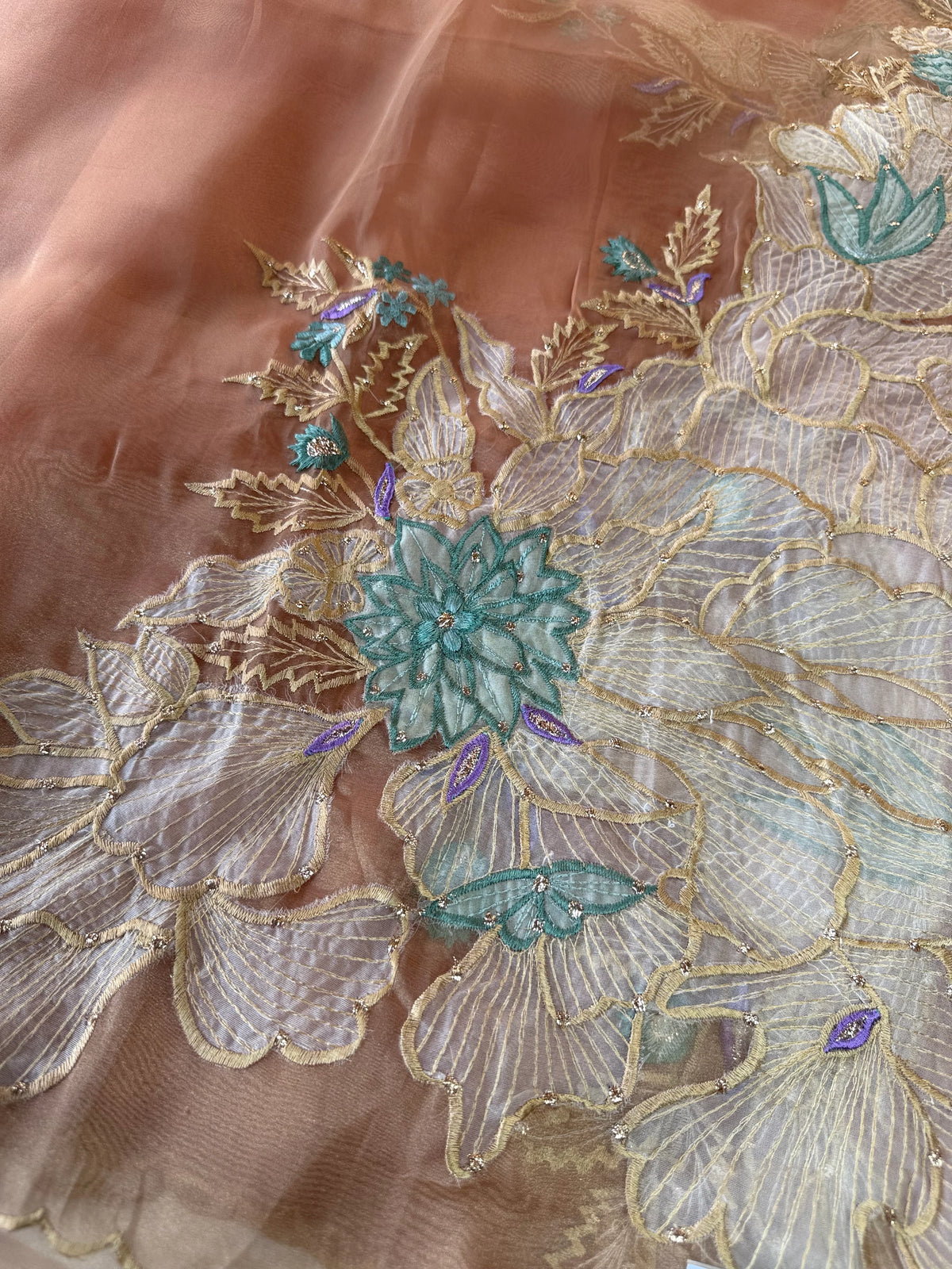 Glass Organza Saree/4435