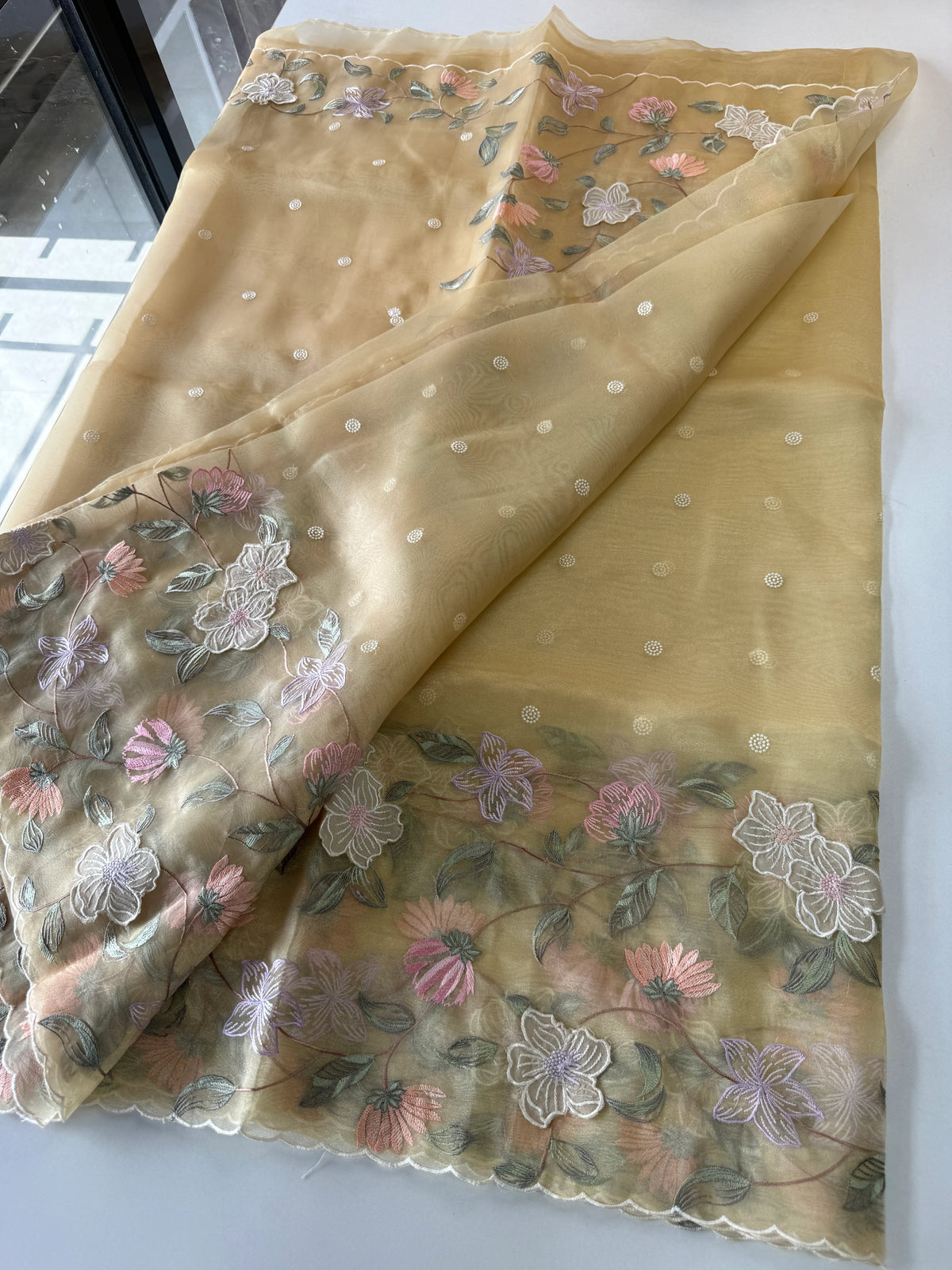 Glass organza Saree/ 155F