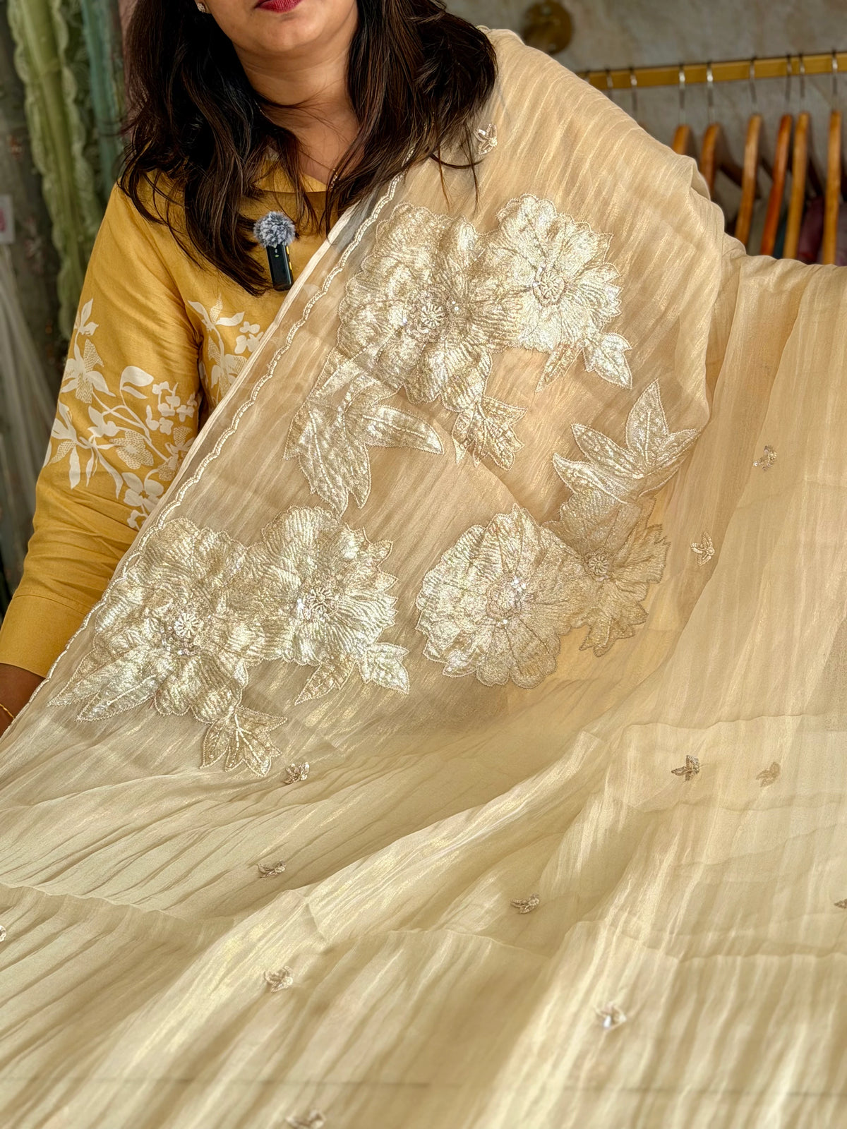 Crushed Organza Saree/ AM118