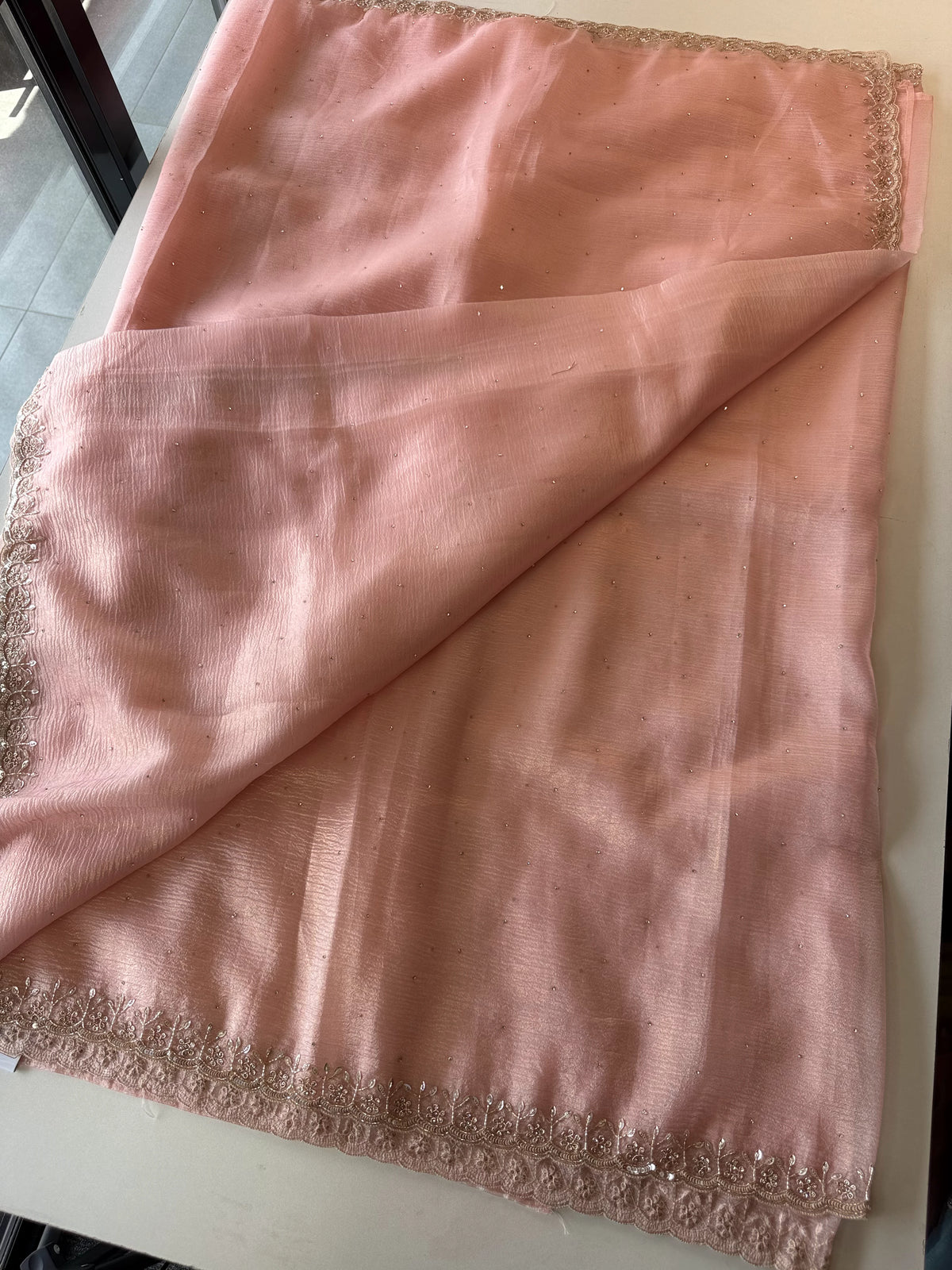 Platinum crushed crape /MC079