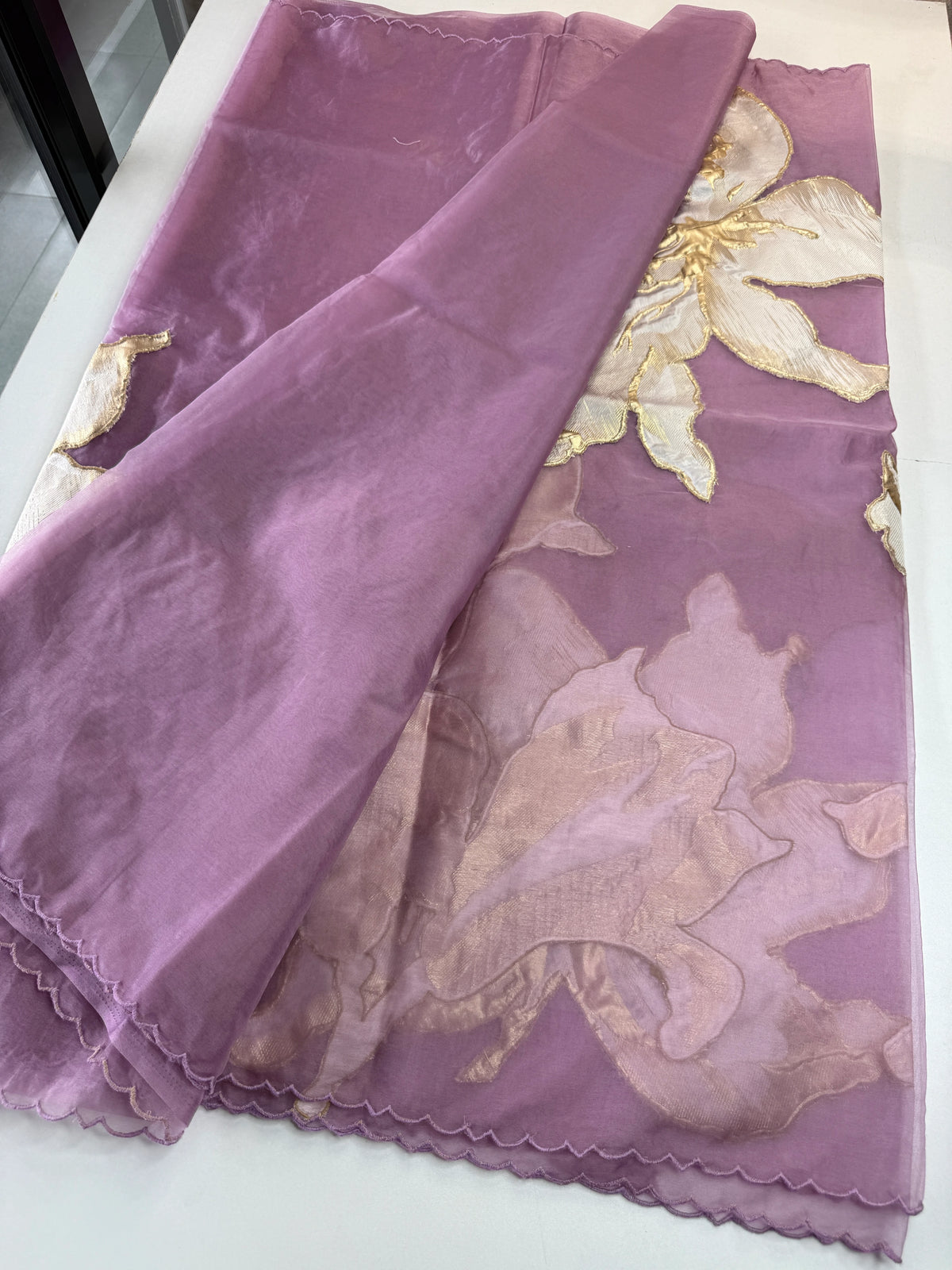 Soft oragnza saree/LK50