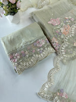 Premium Organza unstitched salwar set /U5509