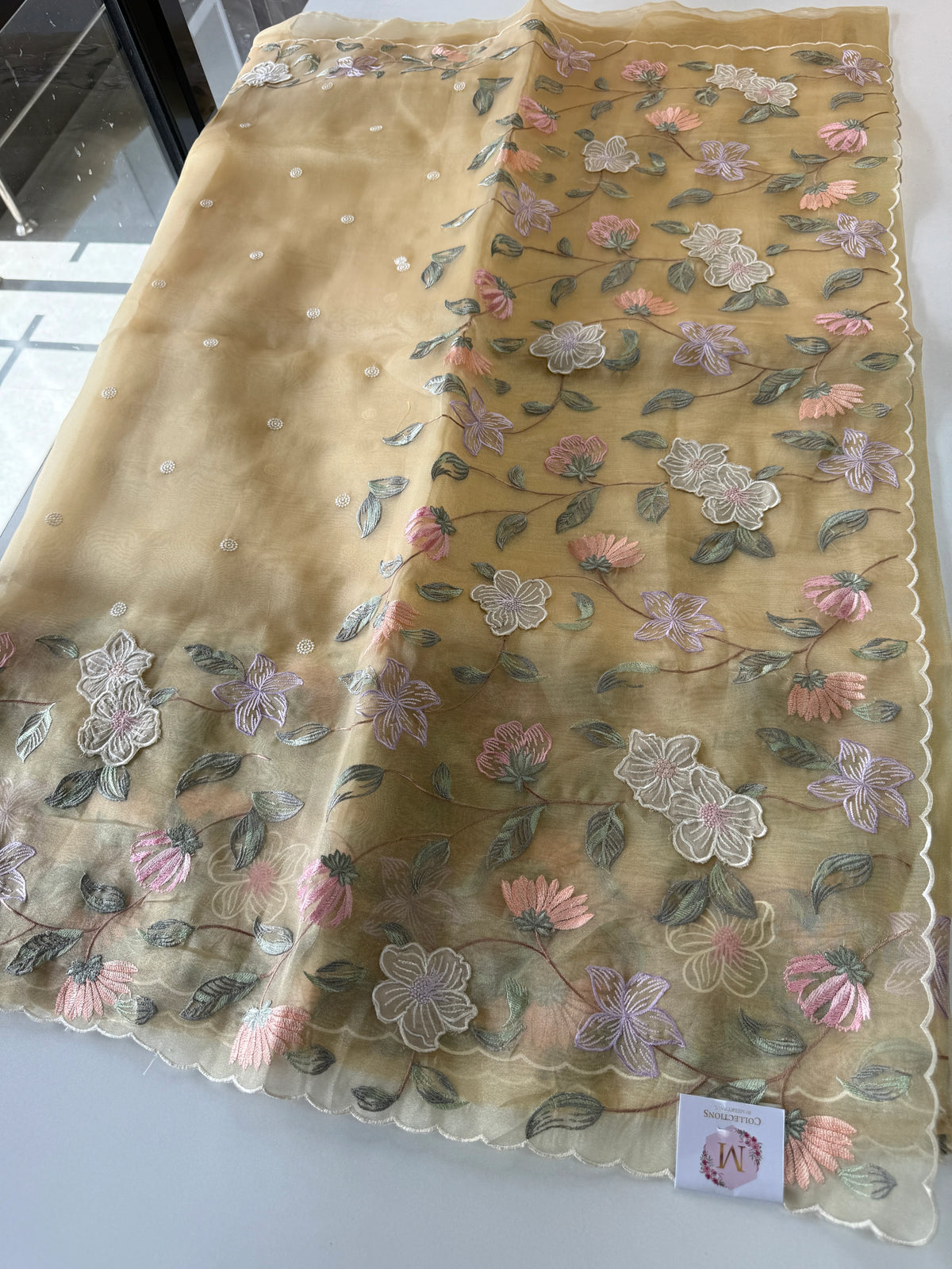 Glass organza Saree/ 155F