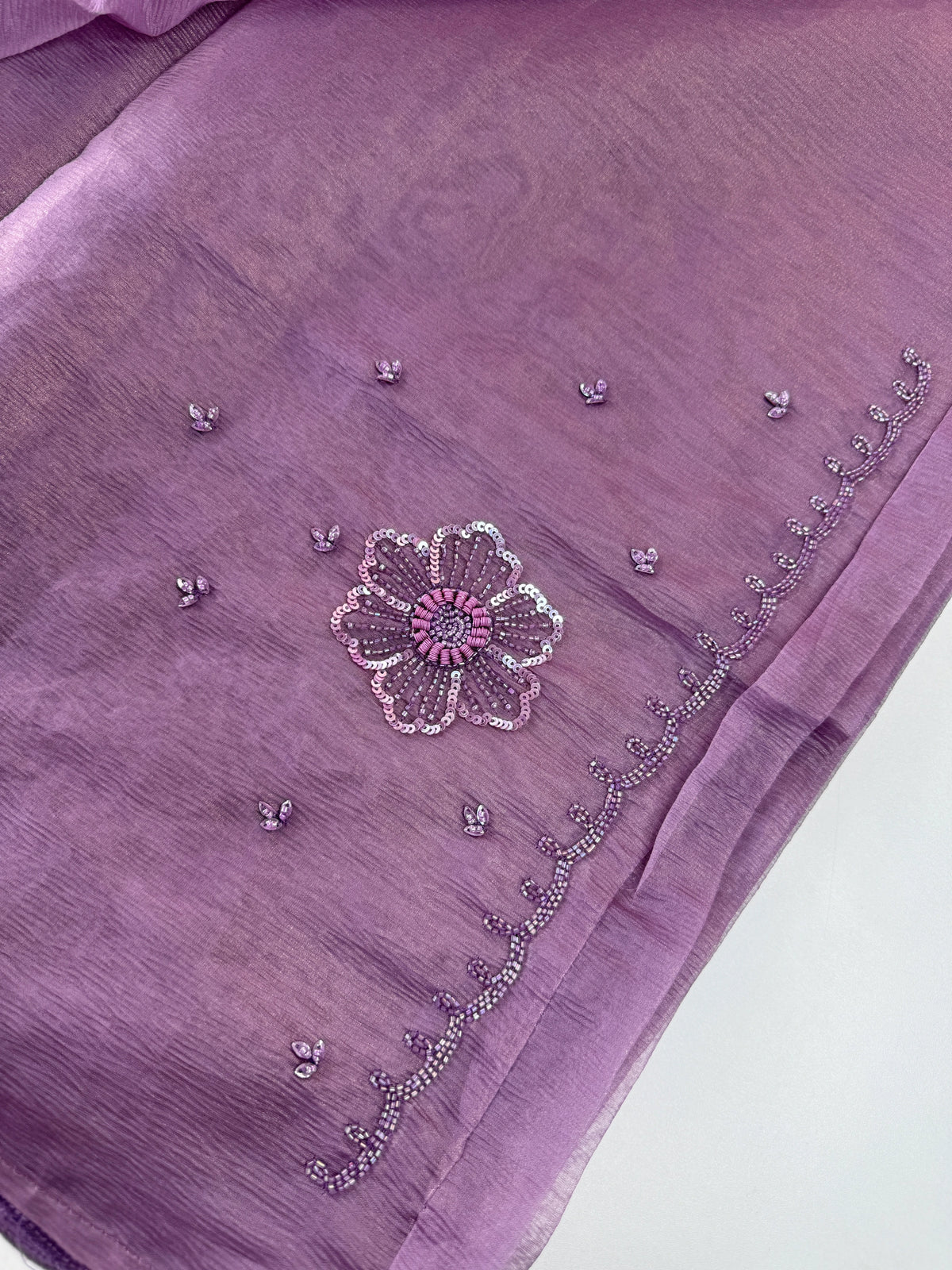 Fancy crushed Organza Saree/ HW490