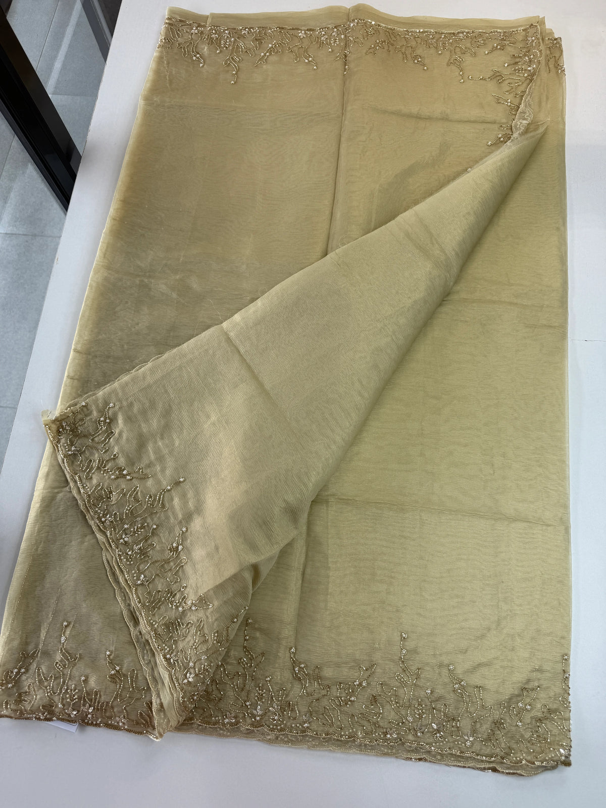 Crushed organza saree/HW344