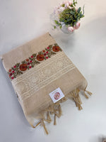Tissue linen blended Saree/564B