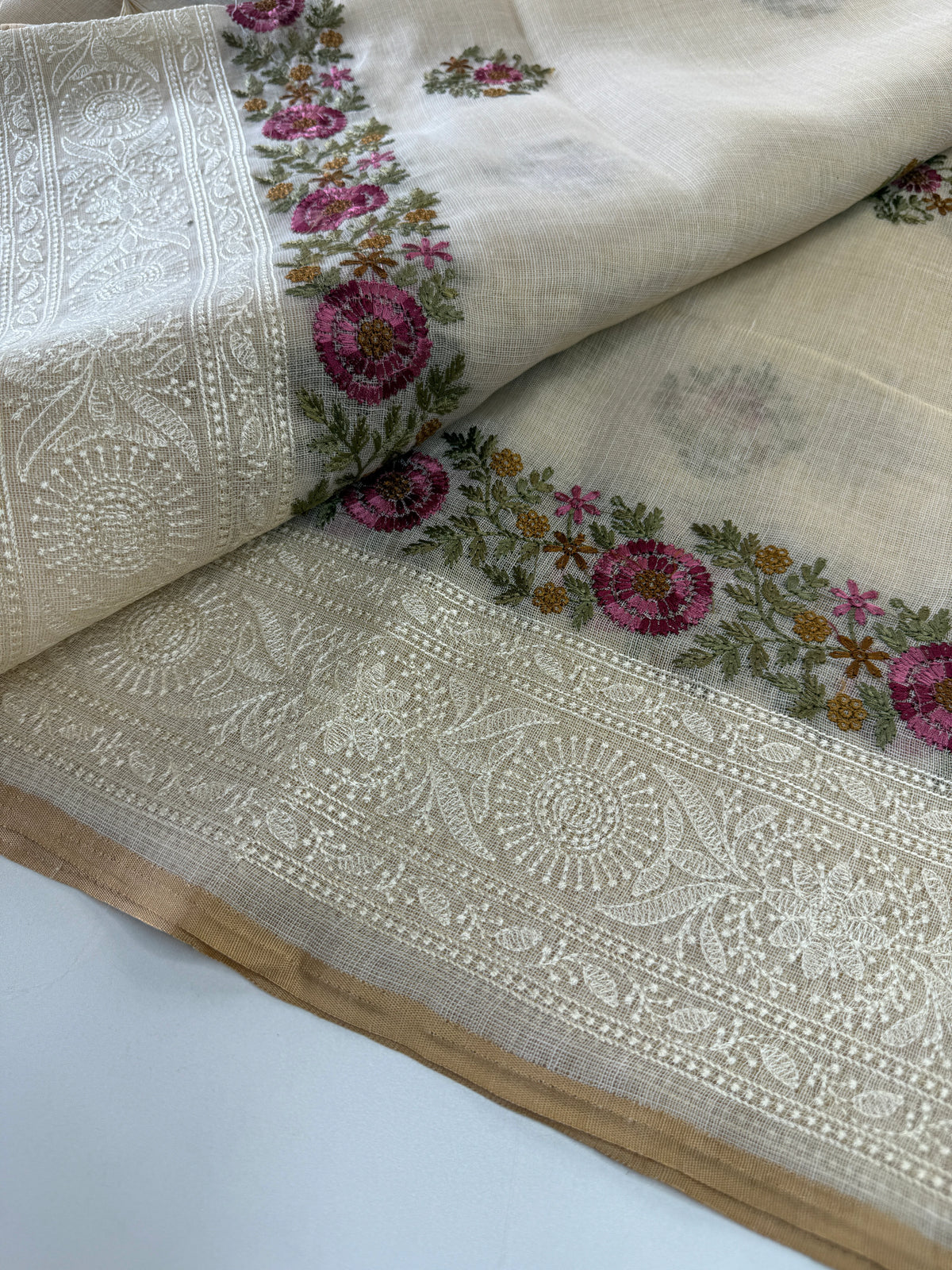 Tissue linen blended Saree/564B