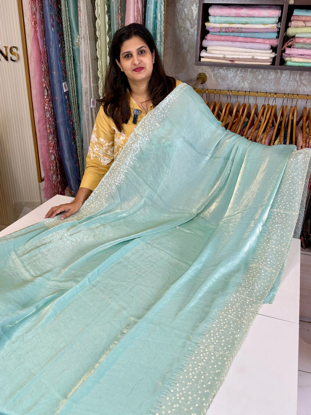 Satin organza saree/ 5509