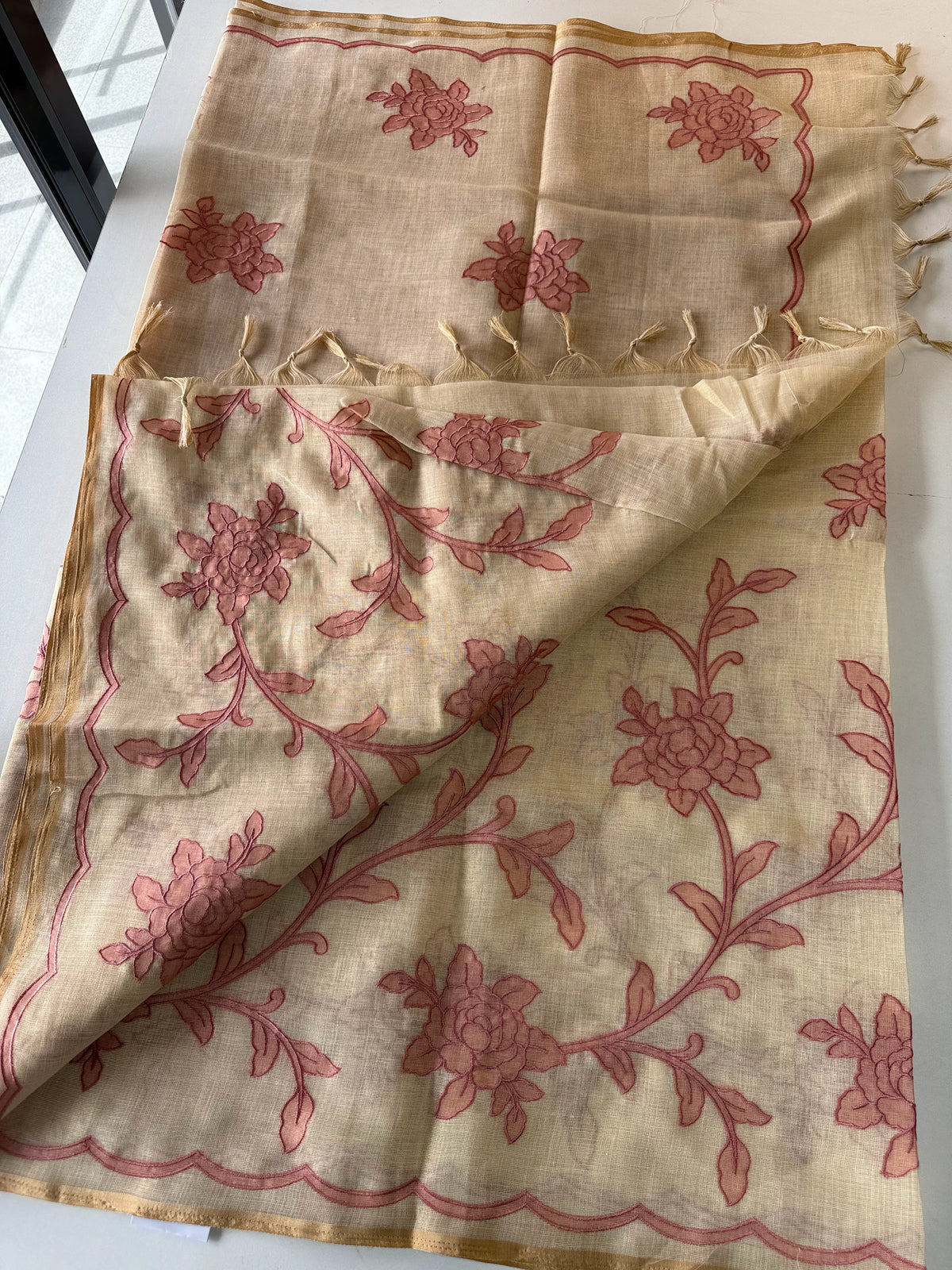 Tissue linen blend saree /SR580