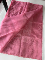 Glass Organza Appliqué work saree /MA278