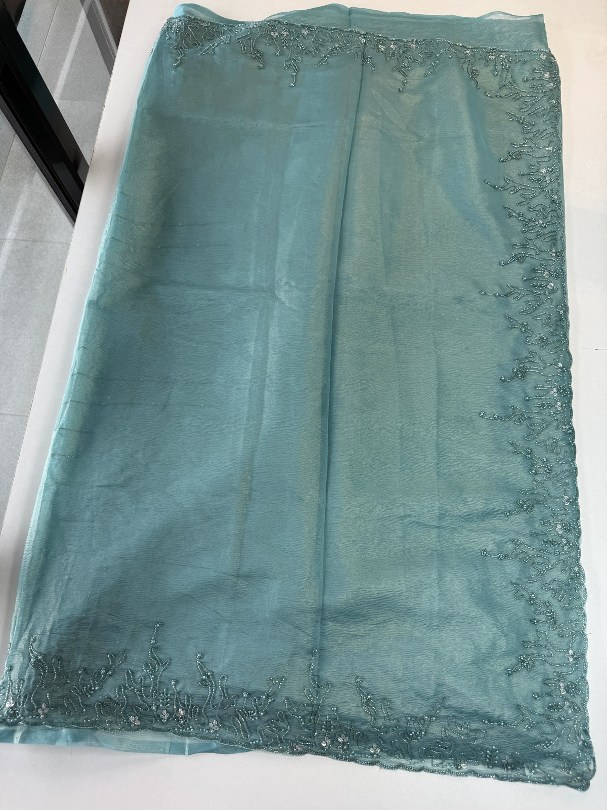 Crushed organza saree/HW344