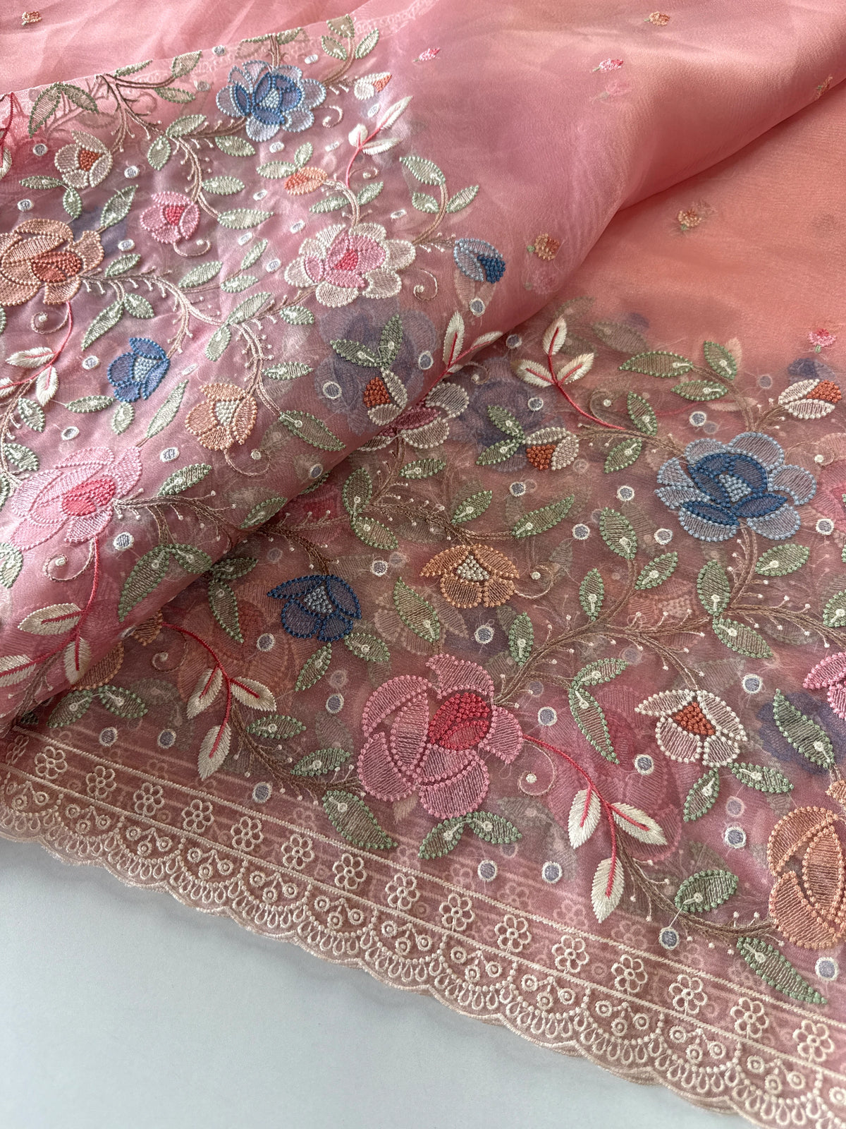 Glass Organza Saree/ 155A