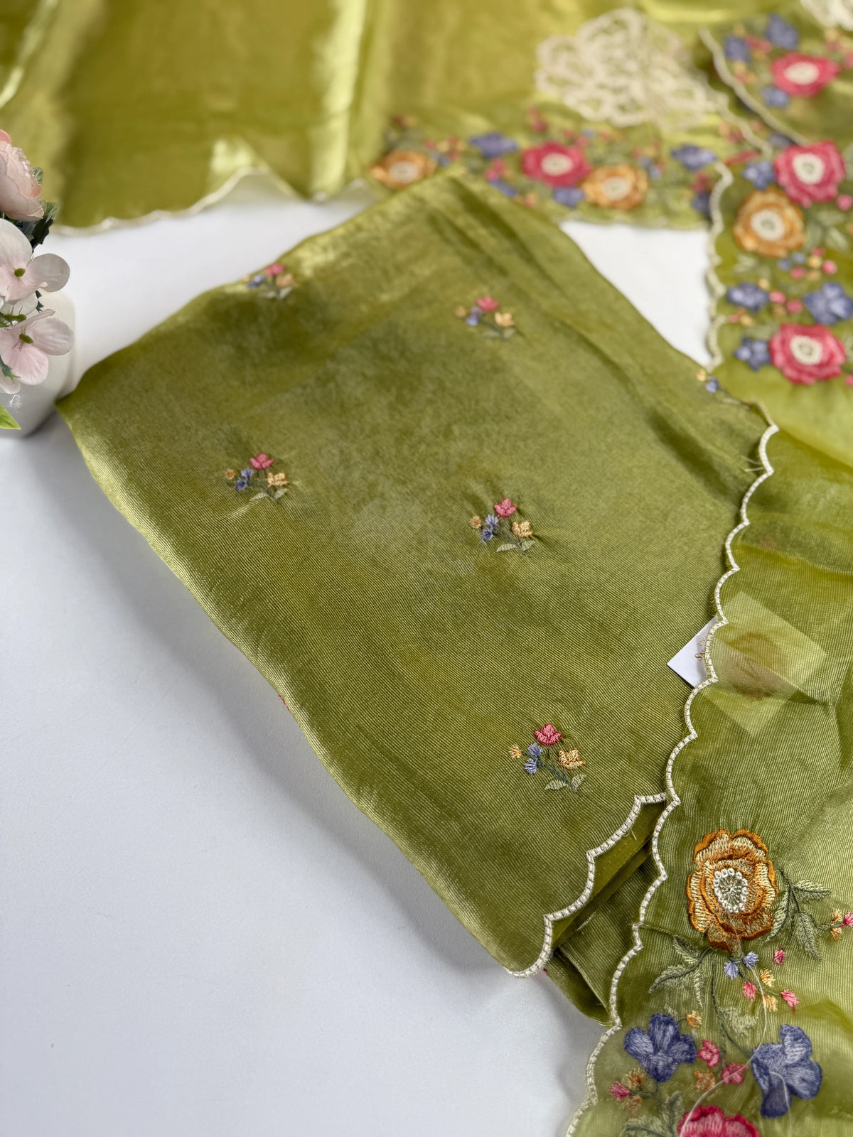 Semi uppada silk unstitched salwar set /NC137