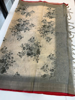 Tissue linen Saree/ 1567