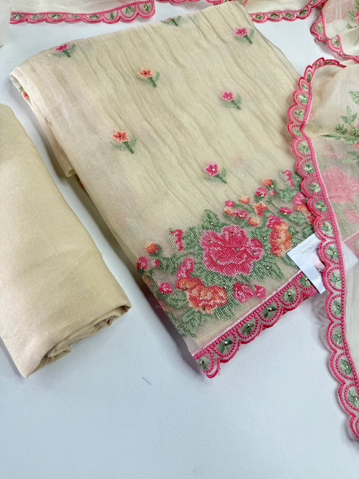 Premium organza unstitched salwar set / U5253