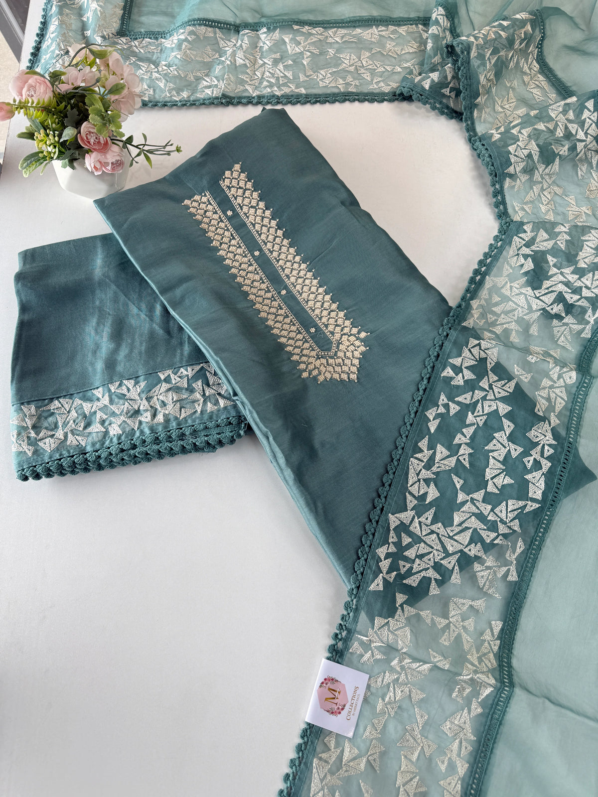 Chanderi Silk unstitched salwar set/NC119