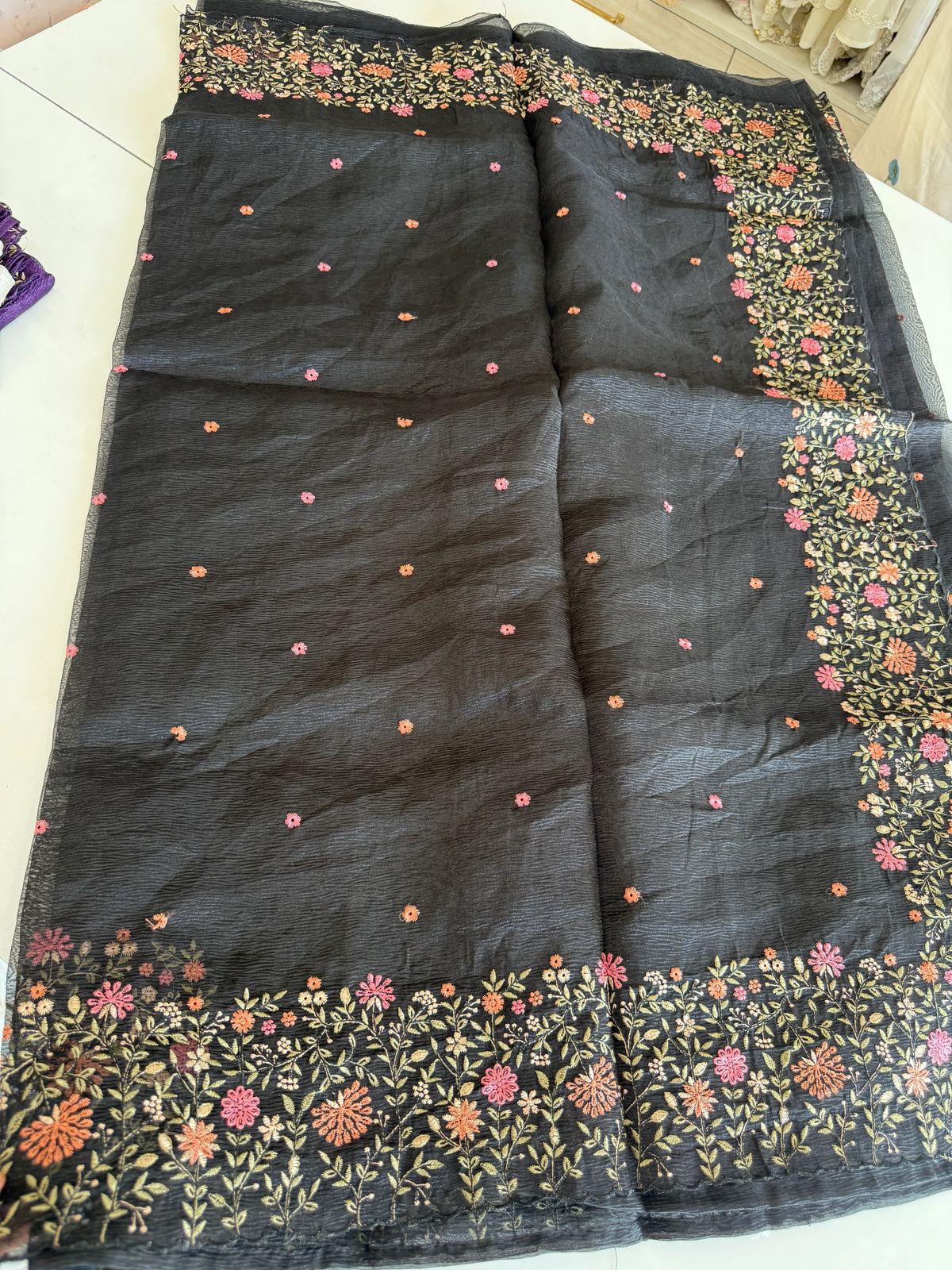 Crushed saree/ CW362