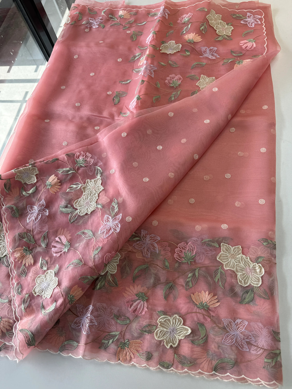 Glass organza Saree/ 155F