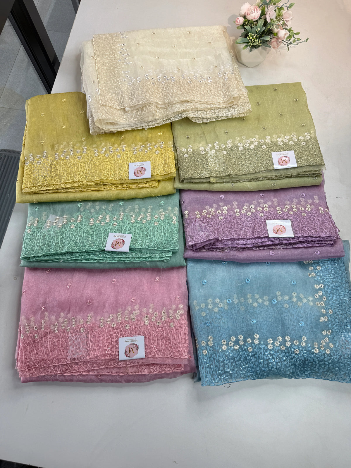 Korean organza saree/ Hw557