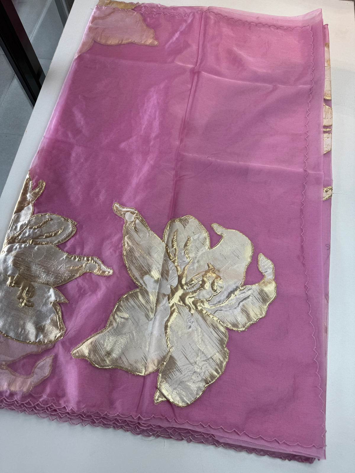 Soft oragnza saree/LK50
