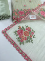 Premium organza unstitched salwar set / U5253