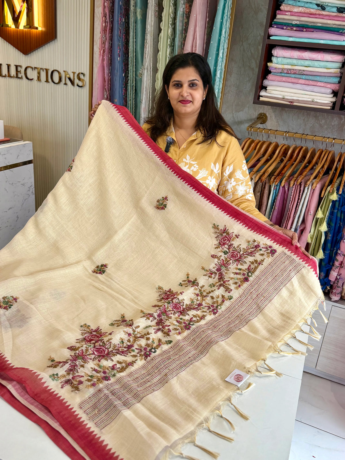 Linen Tissue Saree/ 1671