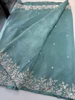 Crushed crape saree/ u5232
