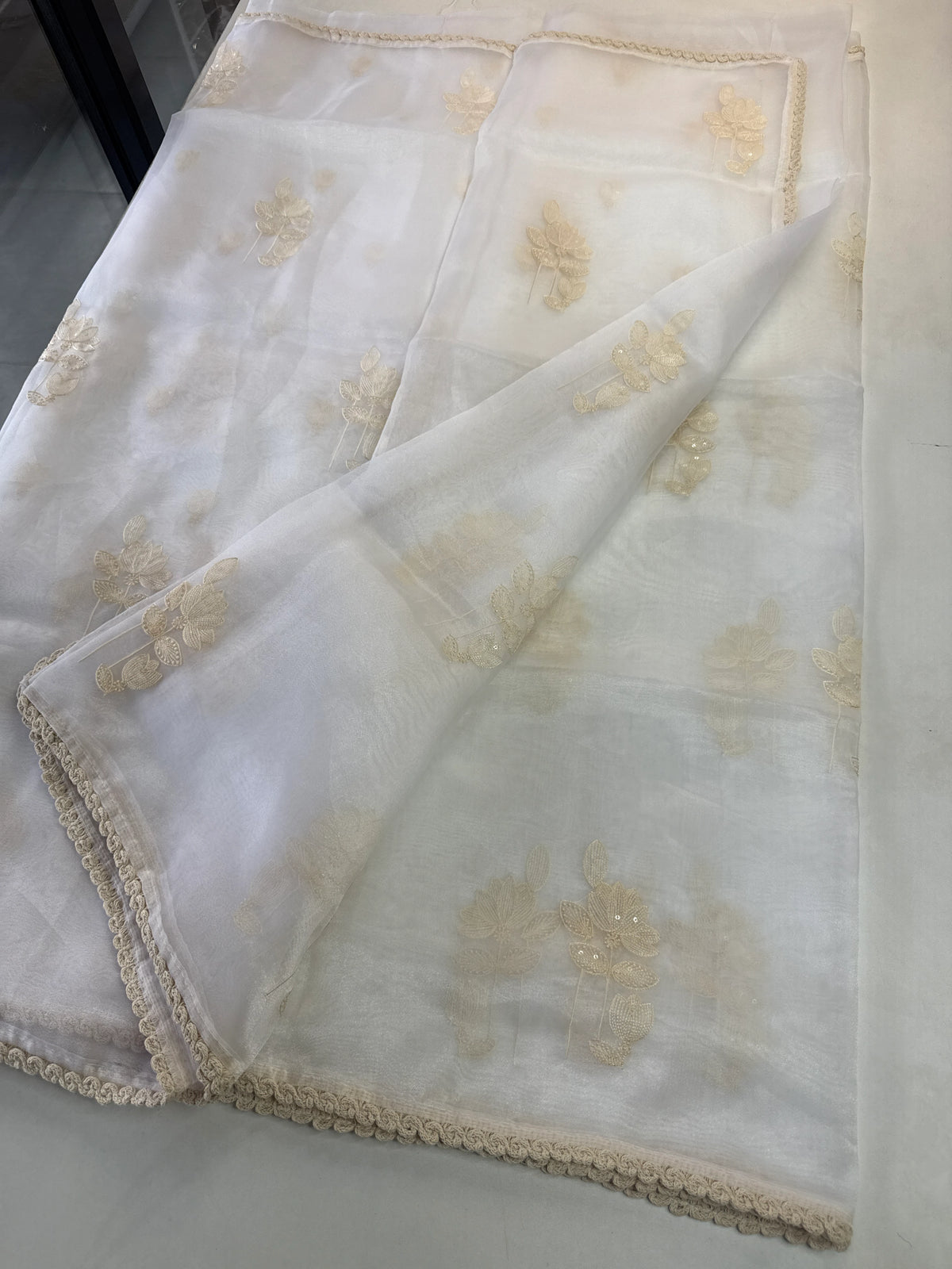 Glass Organza Saree/ CW666