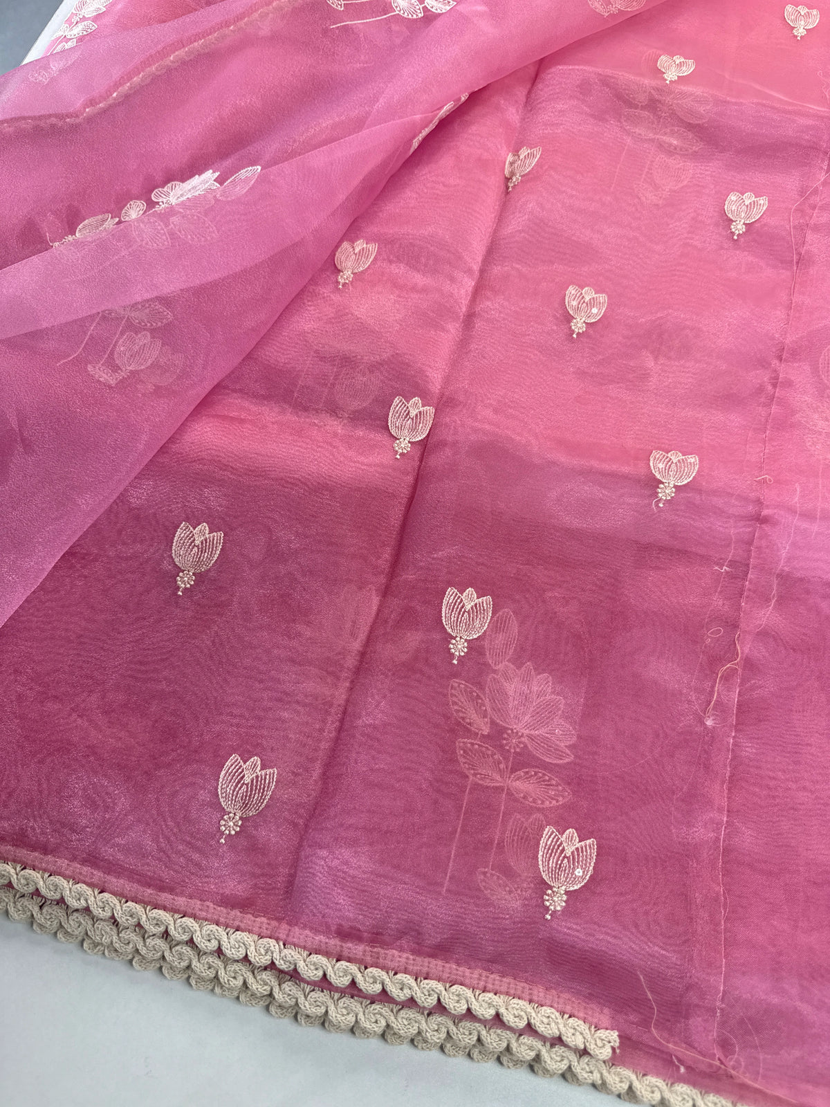 Glass Organza Saree/ CW666
