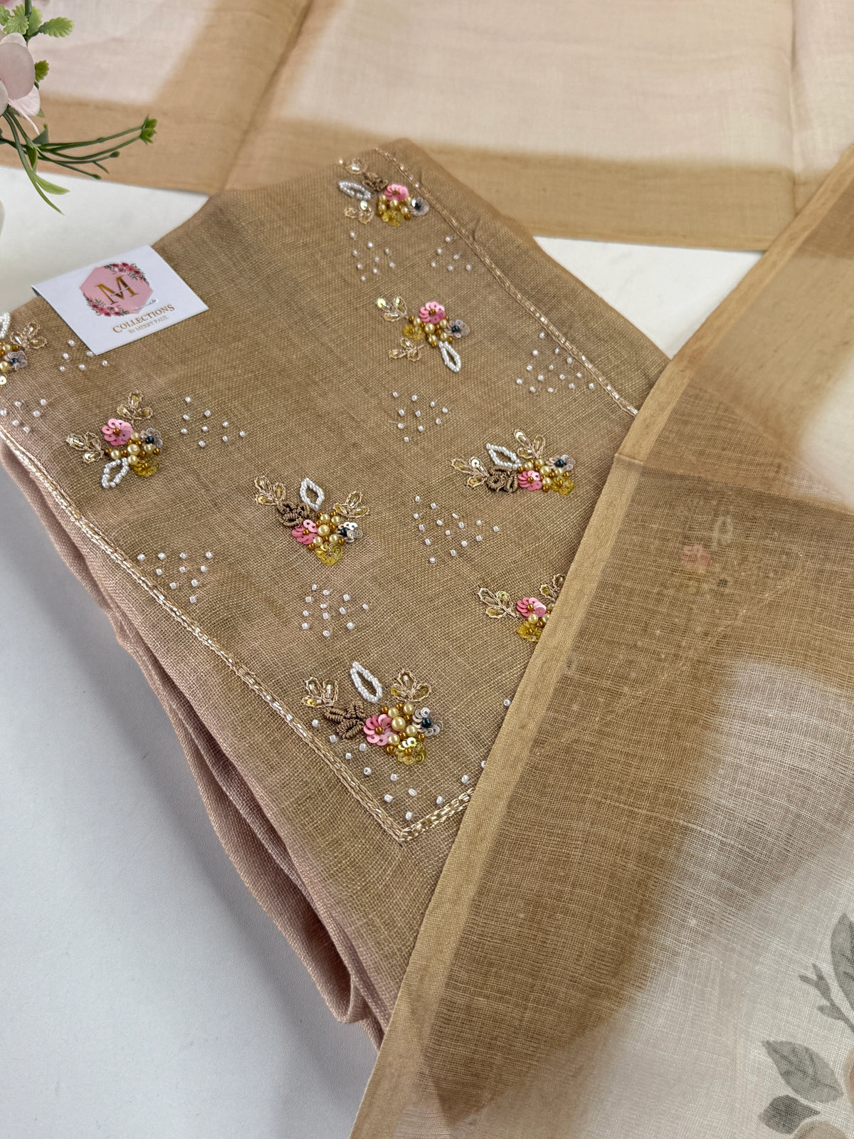 Linen unstitched salwar set /NC170