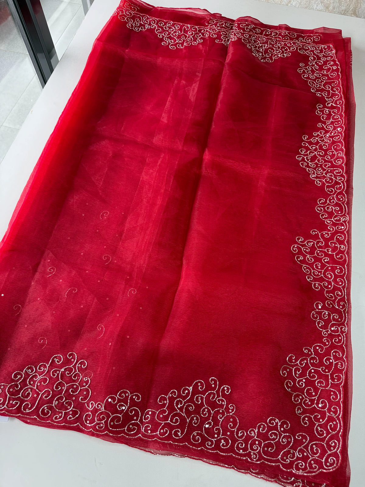 Crushed Tissue Saree/Mw026