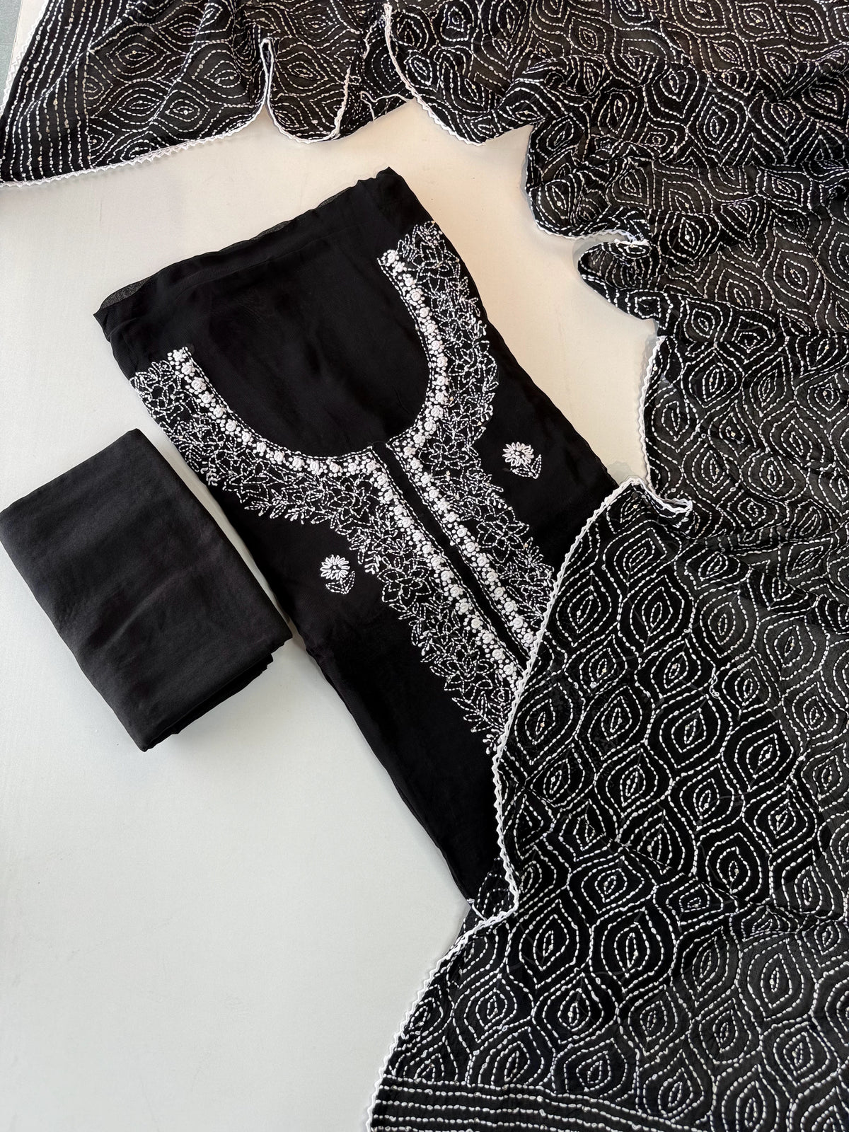Pure Georgette chikkankari salwar set /5127
