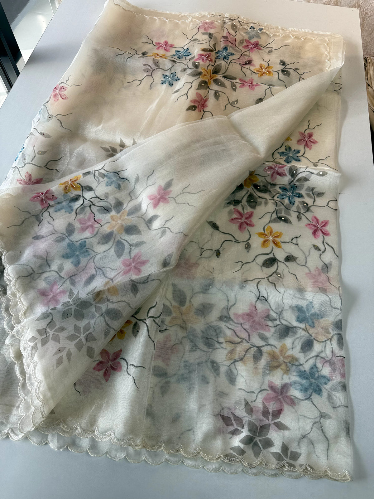 Glass Organza Saree/HP098