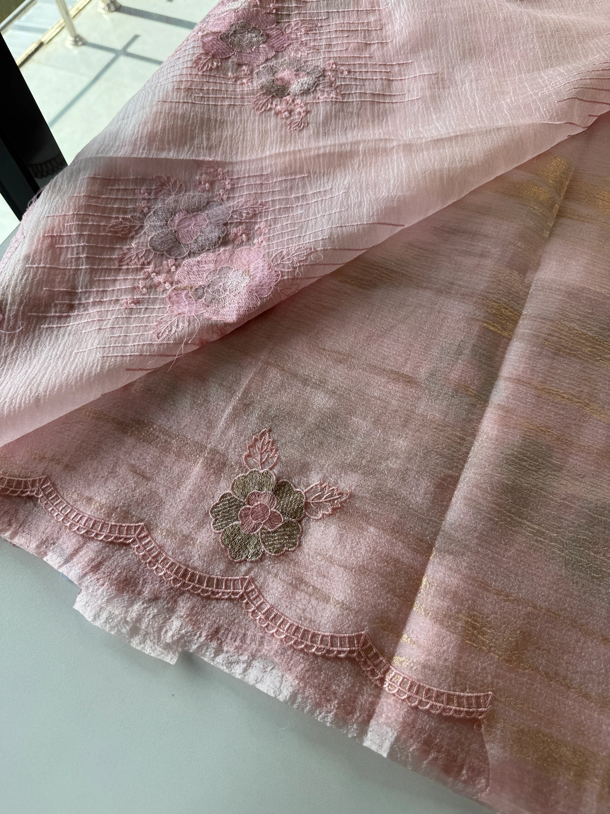 Organza foil blended Saree/ CW866
