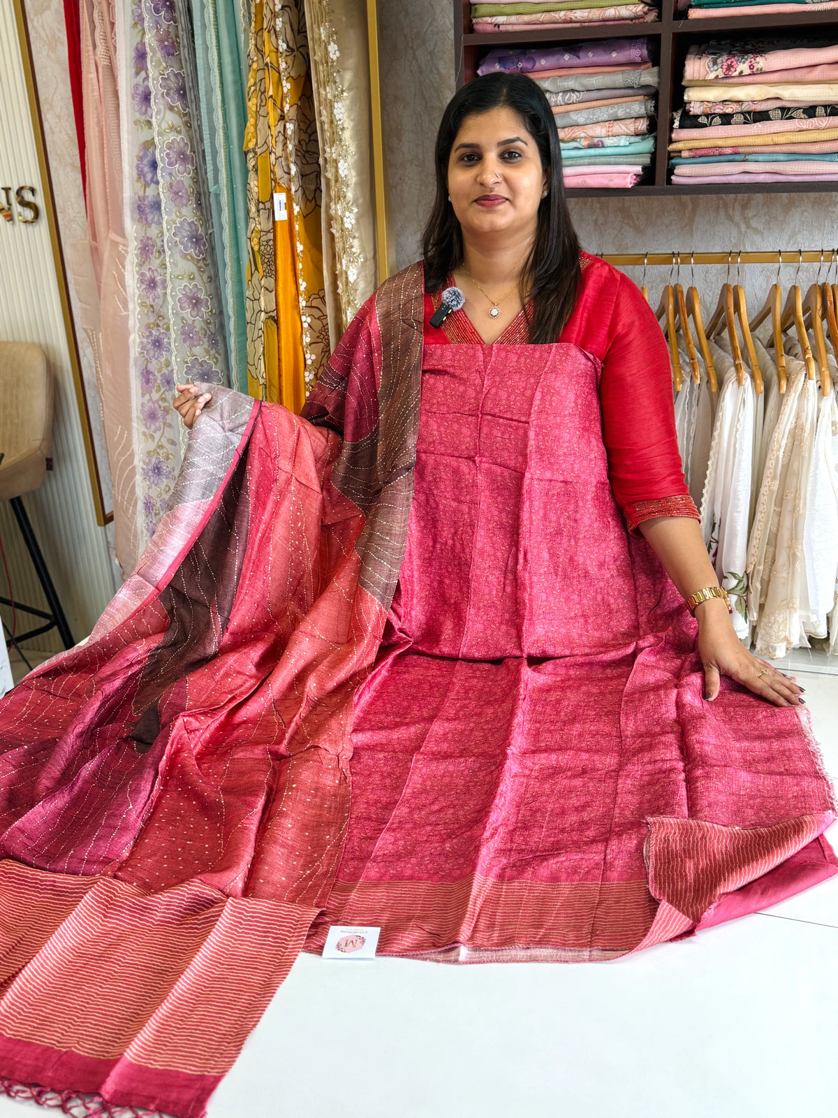 Muslin Chanderi unstitched salwar set / Nc151