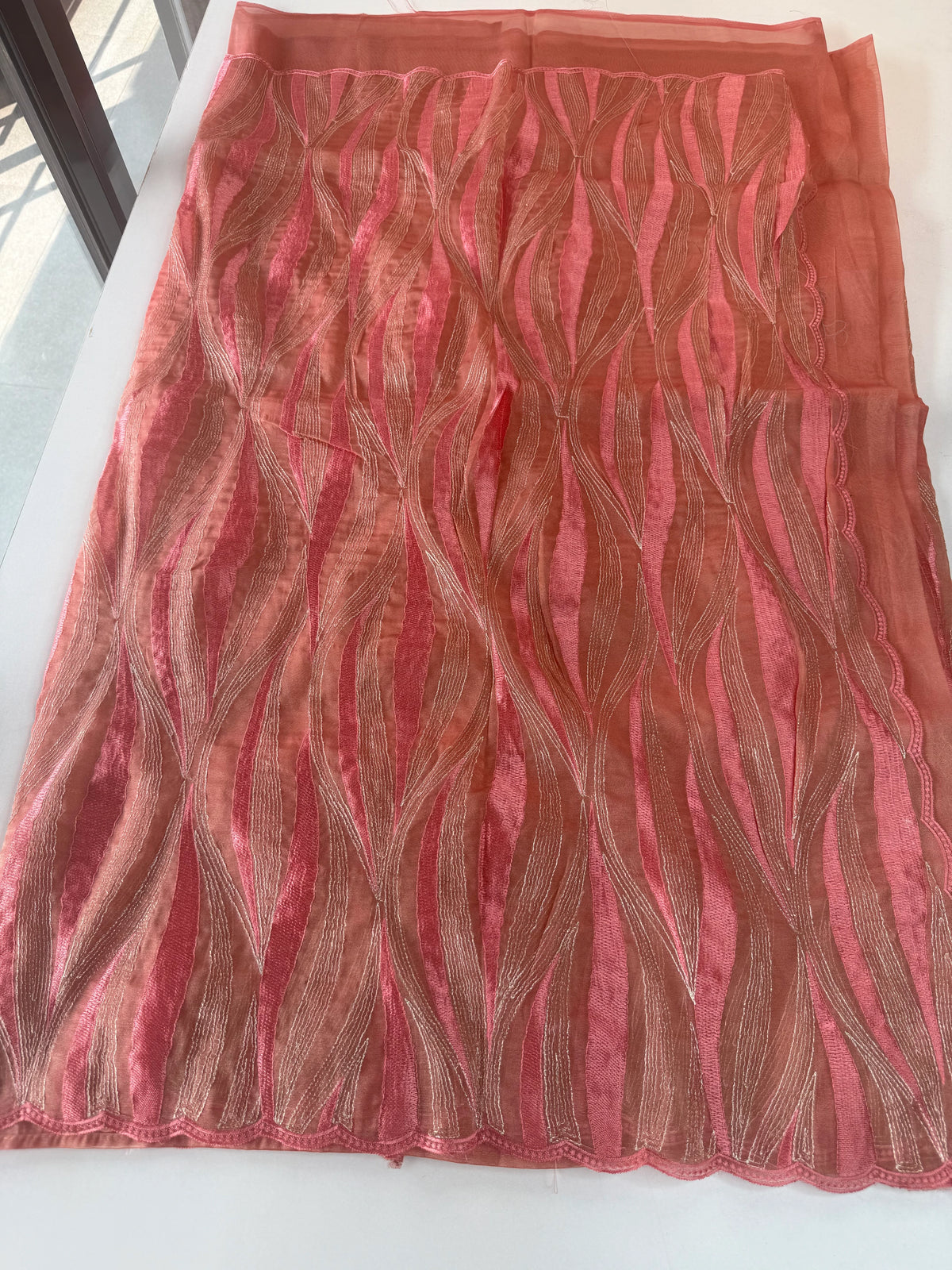 Shimmer Georgette(organza blend )Saree / CW349