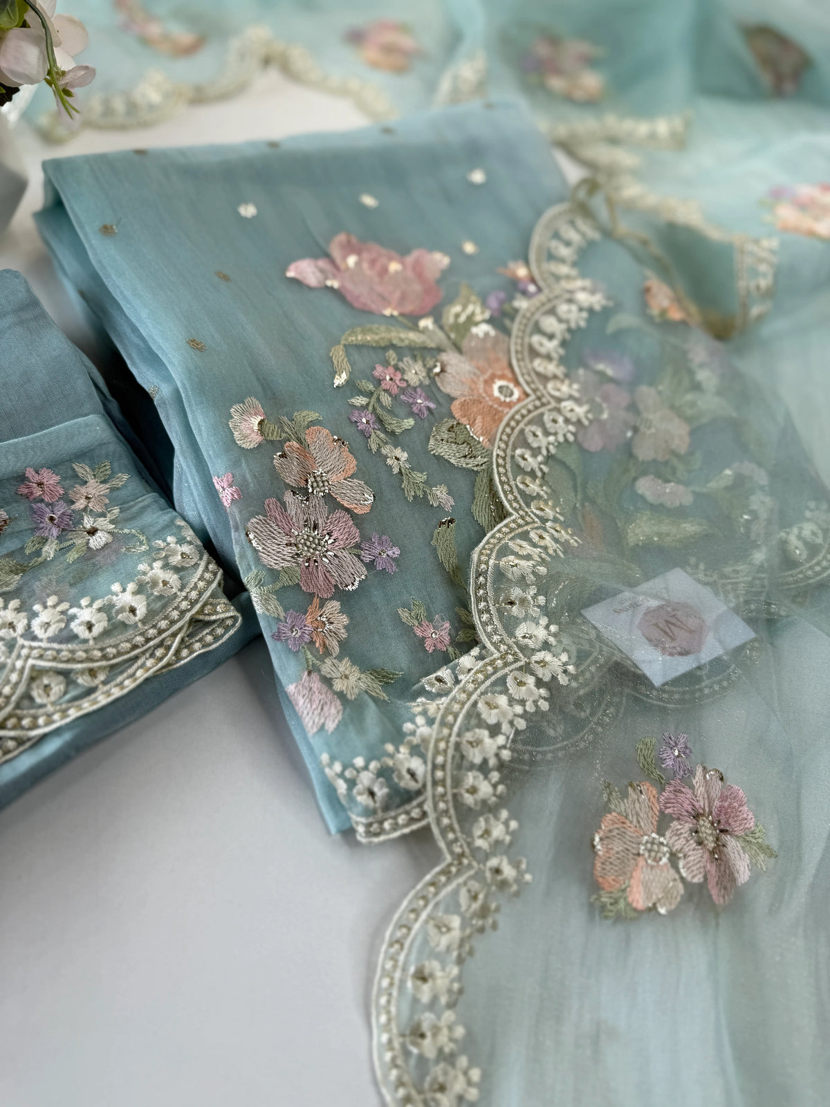 Premium Organza unstitched salwar set /U5509