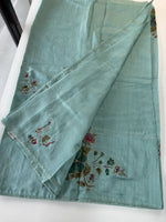 Tissue blended slub silk saree/ LV116