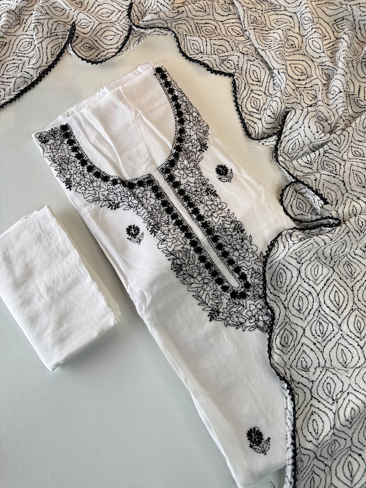 Pure Georgette chikkankari salwar set /5127