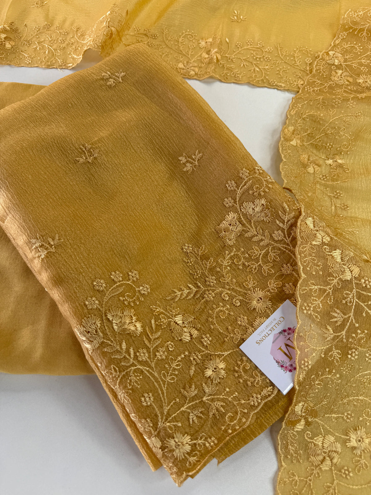 Crushed crape unstitched salwar set / US1302
